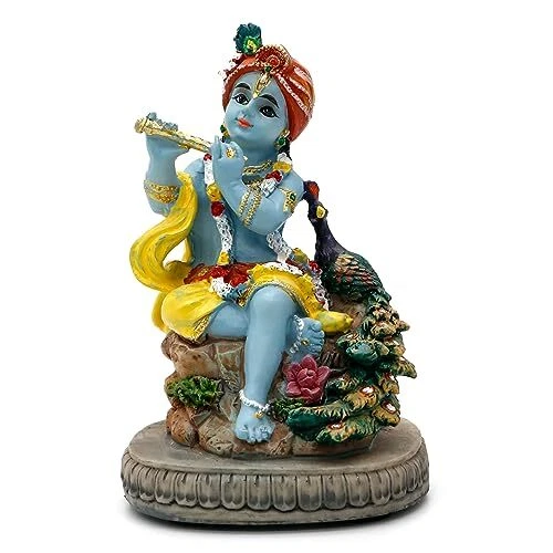 Hindu God Lord Krishna Statue – 4.3" H Indian Idol Krishna Sculpture India