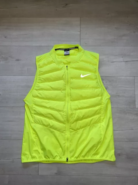 MENS NIKE AEROLOFT Gilet Running Vest Fluorescent Yellow Rare