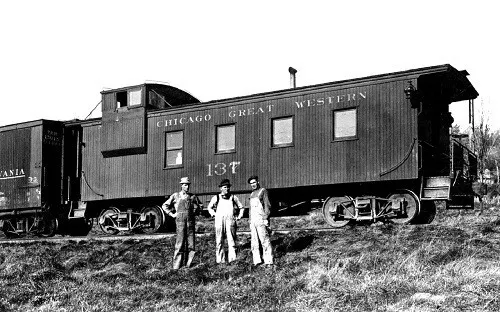 Chicago Great Western Railroad Train Caboose 137 Reprint Postcard