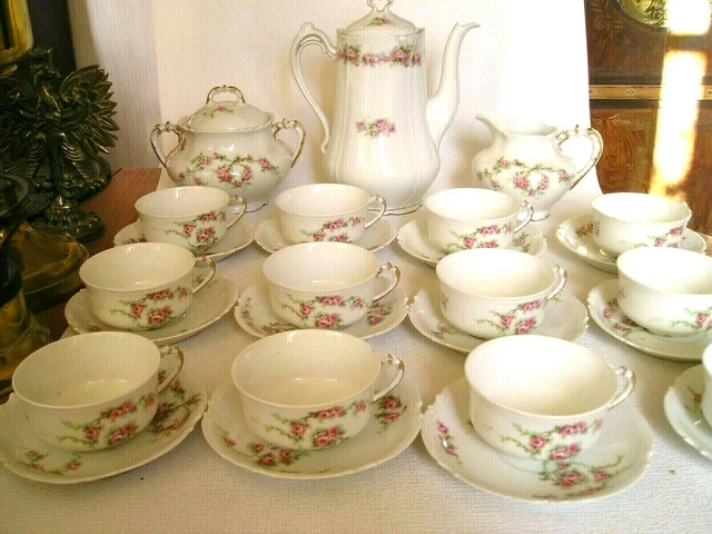 MANDAVY de MAVALEIX 1908-1920 SERVICE à CAFE en PORCELAINE de LIMOGES complet