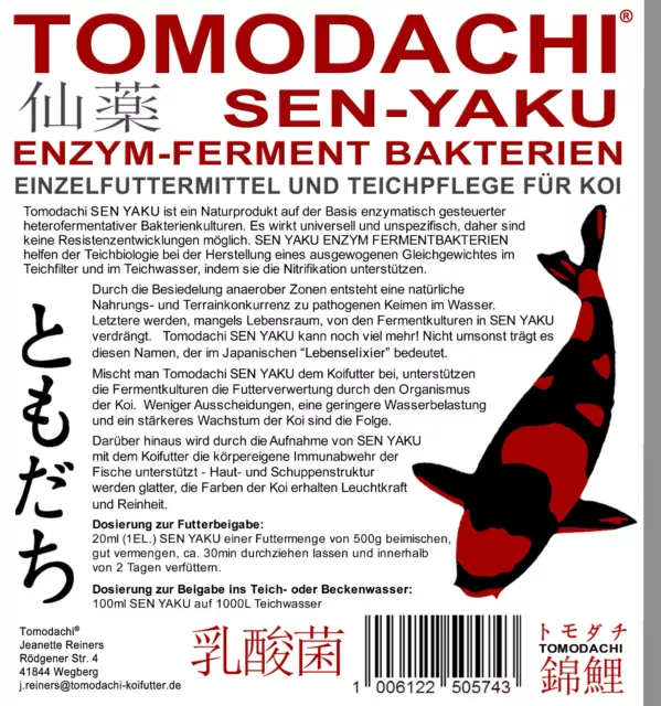 Milchsäurebakterien für Koi probiotische aktive Bakterienkulturen Koiteich 1L