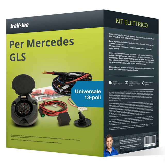 Kit elettrico universale 13 poli adatto per MERCEDES GLS 16- trail-tec Nuovo
