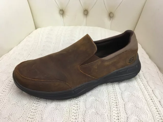 SKECHERS MENS LEATHER Sorino Duarte Relaxed Fit Trainers Navy Uk