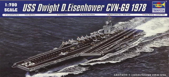 Trumpeter 05753 - 1:700 Uss Dwight D.Eisenhower CVN-69 1978 - Neuf