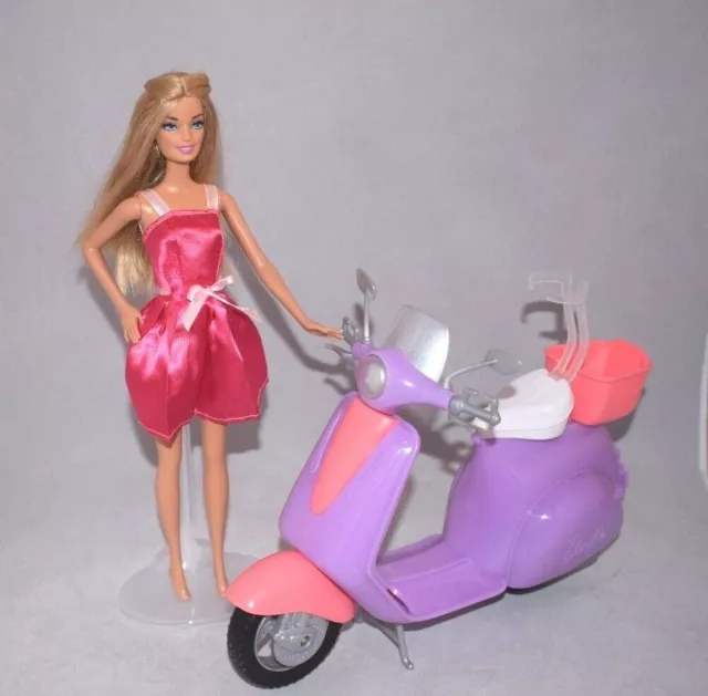 Barbie Pink Passport Purple Scooter And 2012 Doll Blonde Hair Toys Bundle MA20