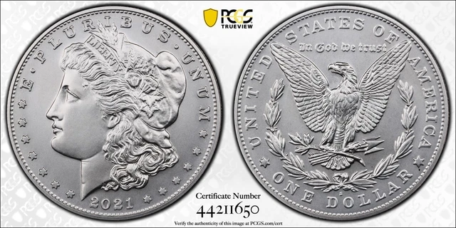 2021-S Morgan Silver Dollar PCGS MS69 Gold Shield 100th Anniversary OGP COA