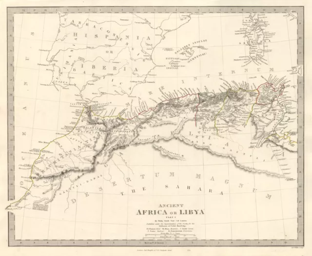 ANCIENT NORTH AFRICA. Mauritania Byzacium Morocco Algeria Tunisia. SDUK 1846 map