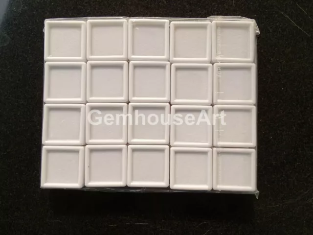 240 piezas 3 x 3 cm caja de plástico de exhibición de gemas blancas...
