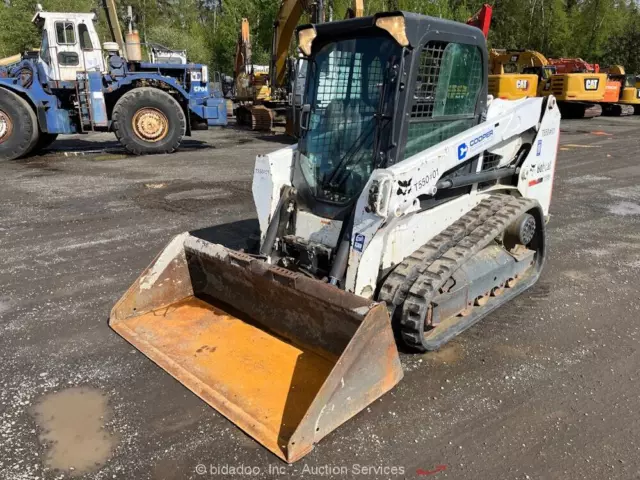 2015 Bobcat T550 Skid Steer Track Loader Cab Crawler Aux Hyd Q/C Bucket bidadoo