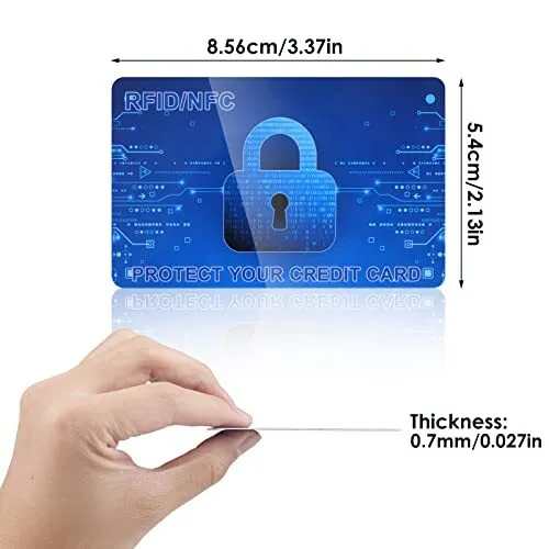 RFID Blocking Cards, 6 Pieces Credit Card Passport Protector NFC Bank Blocker 3