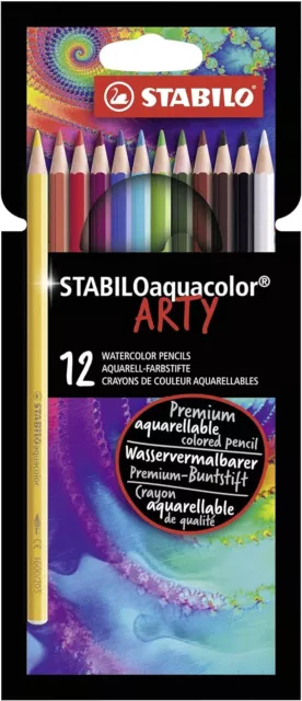STABILO aquacolor ARTY Aquarell-Buntstifte 12er Pack 12 Farben NEU OVP