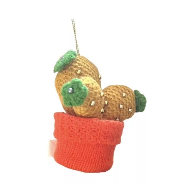 Cactus Ornaments 4 Set Lot Lightweight￼ Crochet Knit  Birthday Gift Kids Cute 3