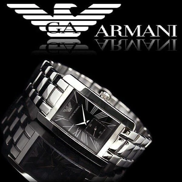 NEW GENUINE EMPORIO Armani Ar0157 Steel Silver And Black Tone Women's ...