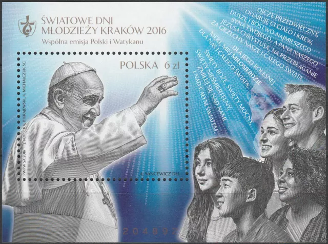 Poland 2016 - World Youth Day - Fi bl 287 MNH**