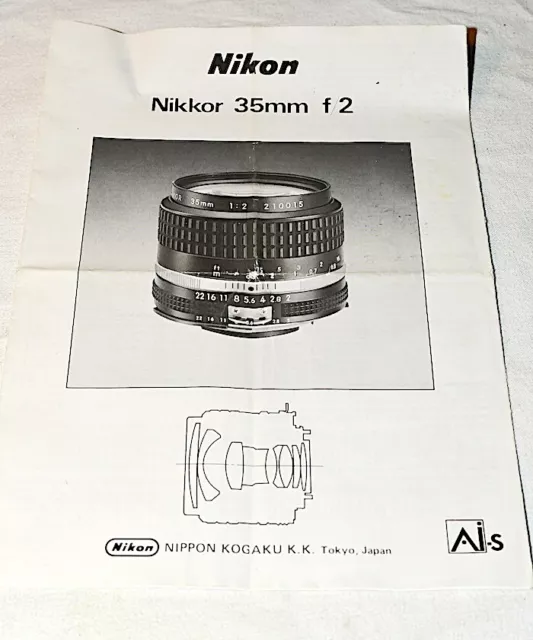 Notice NIKON 2.0 / 35mm Ais