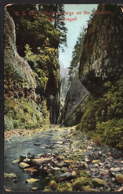 Oregon Postcard Oneonta Gorge Columbia River Posted 1908 Printed In Germany