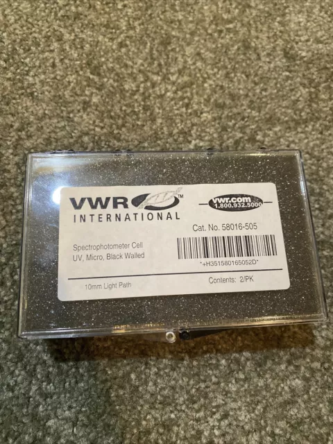 VWR Spectrophotometer Cell, UV, Micro, Black Walled 58016-505 2pk MSRP: $1095