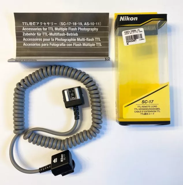 Nikon SC-17 TTL Off Camera Flash Remote Cord Including Box and Instructions