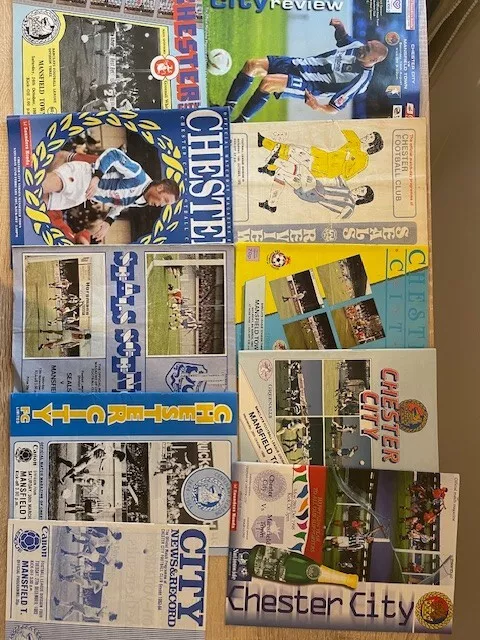 CHESTER CITY FC v Mansfield Town FC - Various Seasons - 10 x Programme ...