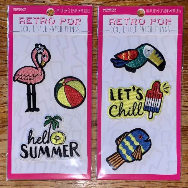 Retro Pop Cool Little Patch Things Appliques Stick On or Sew On ~ 2 Packs ~ NEW