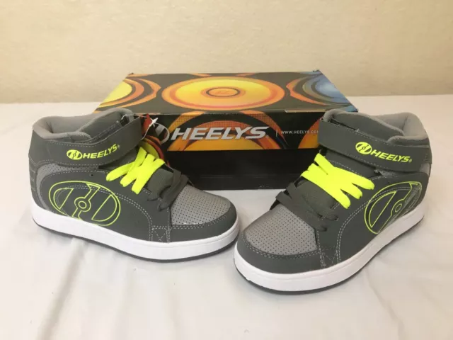 Heelys Youth Kids 771100H Paver 1-Wheel Skate Sneakers, -Char Grey Yellow NWT