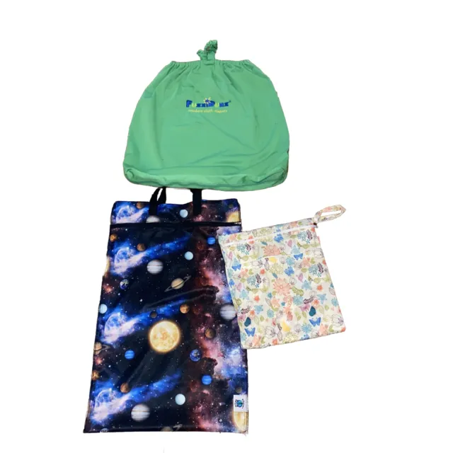 3 Wet Bags-Planet Wise Waterproof Wet Dry Bag Pocket Large Space Print