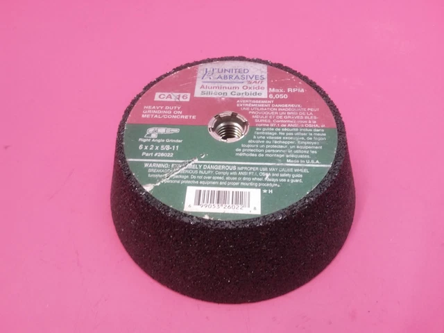 Concrete Metal Grinding Wheel 6 X 2 X 5/8"-11 Ua Sait 26022 Ca 16 (Tl3615)