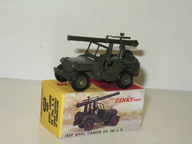 Dinky Toys N°829 Jeep Avec Canon 106 S.R, Miniature Ancienne, Occasion