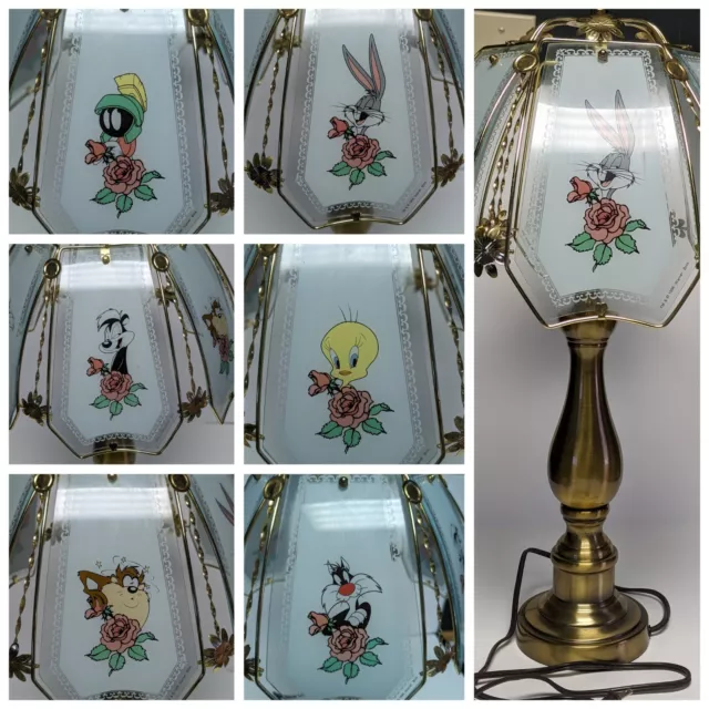 Vintage 1996 Looney Tunes Warner Bros Touch Lamp - Tweety Sylvester Bugs Taz