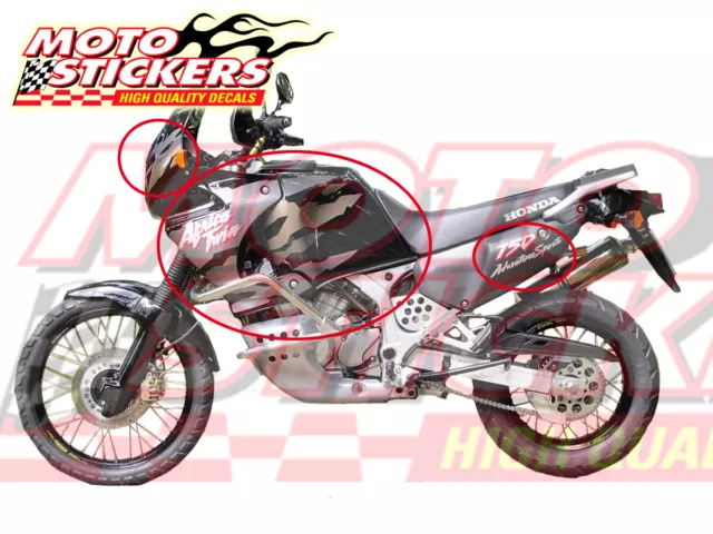 Honda Africa Twin XRV 750 - Sticker Set Färbung Gold, Brown, Silber, Rot