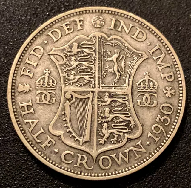 1930 - Half Crown - United Kingdom - Silver Coin - Scarce / Key Date 