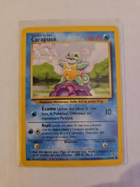 Carte Pokemon CARAPUCE 63/102 Set de Base Wizards EDITION 2 FR