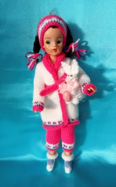 Hand Knitted EASTER Sindy Barbie Doll Clothes bedwear Pajama outfit Bunny Rabbit