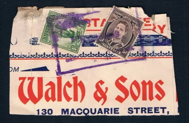 TASMANIA • 1940s • Parcel label from Walch and Sons