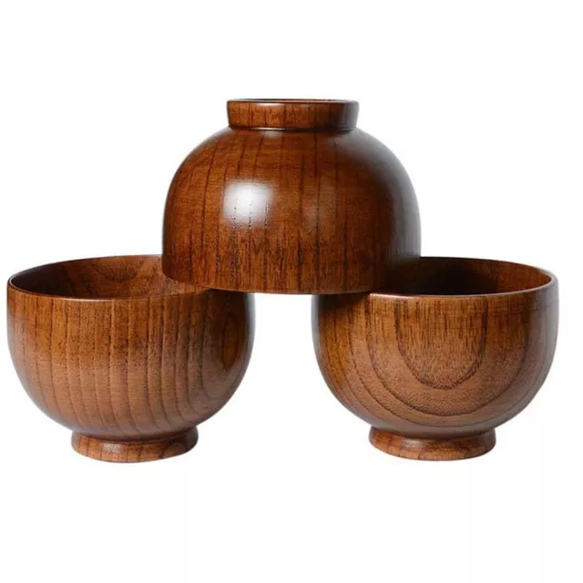 Handmade Household Tools Natural Wood Wooden Bowl Rice Bowls Japanese Style