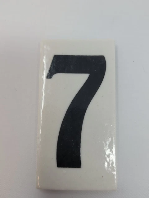 Antique Number 7 Tile Curtis Development & MFG. CO. House Address 1.75X3.45 Inch