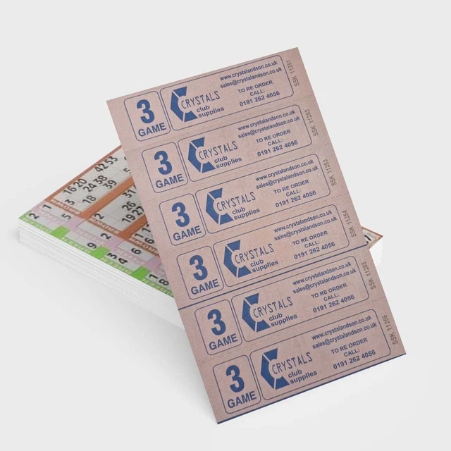Bingo Bücher Tickets 4 Seiten Bingospiel 60 Bücher BINGOABEND ALS