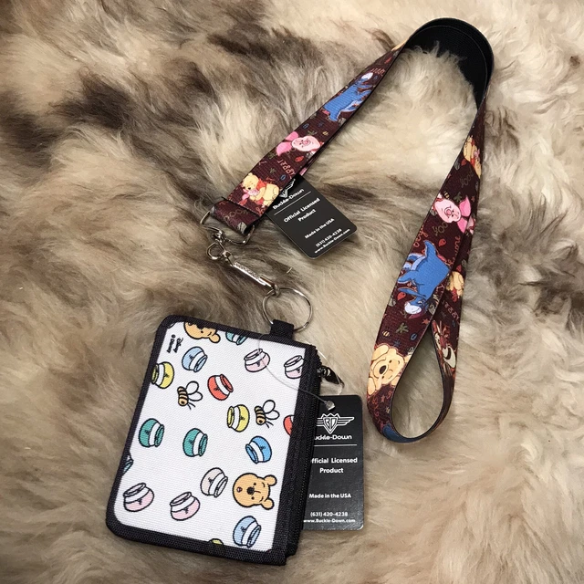 NWT Buckle Down XS Zip Pouch Wallet & Lanyard - Winnie The Pooh & Friends
