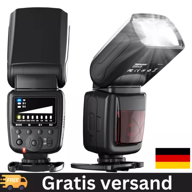 PHOTOOLEX Blitz Flash Speedlite für Canon Nikon Sony Panasonic Olympus FK300