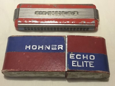 HOHNER Harmonica Double Hohner Echo Elite Allemagne Art Deco Fonctionne Sans Boîte 