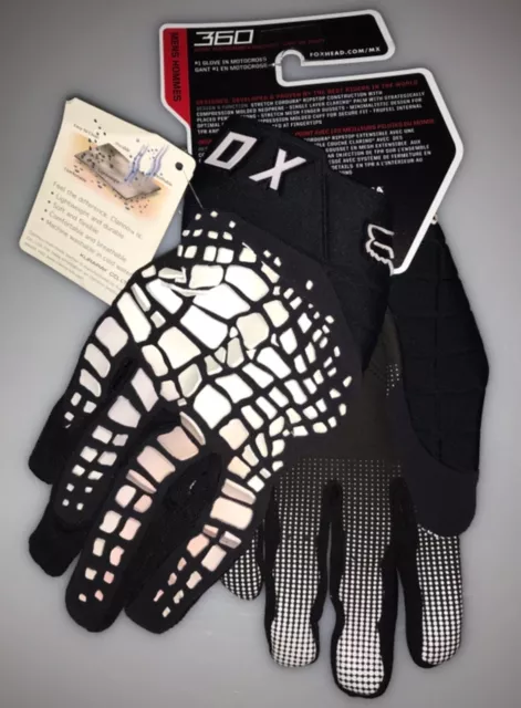 NWT Fox Racing Motocross Motorcycle MX 360 Glove Grav Black Mens Size Small NEW 2