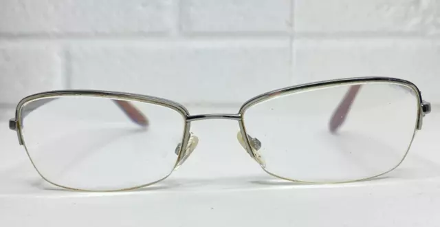 Christian Dior Eyeglasses Frame CD3679  Silver Brown Half Rim 54-17-135 16790