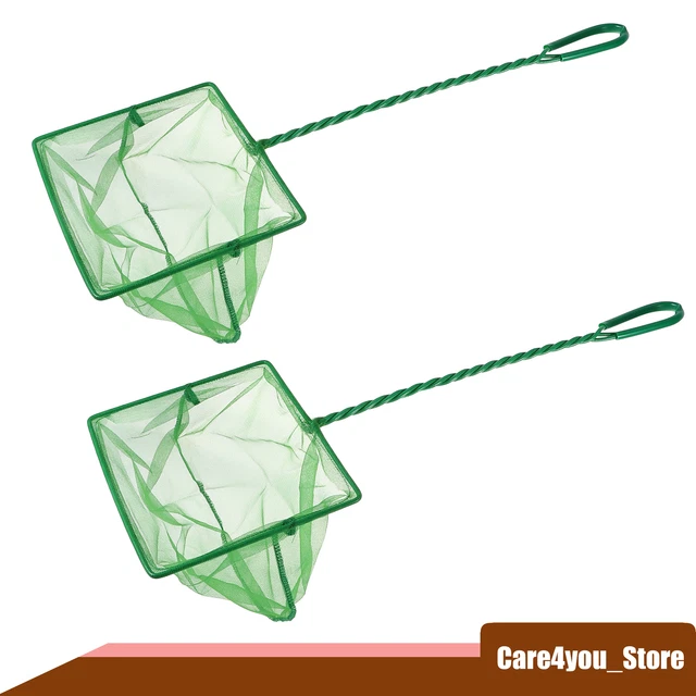 2Pcs Aquarium Fish Net Fish Tank Accessories Small Fish Fine Net Green 10''