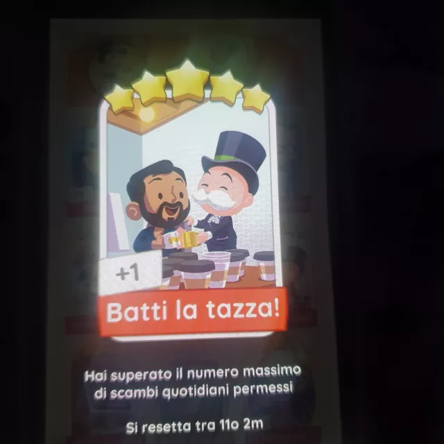 Carta Monopoly Go Batti La Tazza 5⭐️⭐️⭐️⭐️⭐️ Set 21