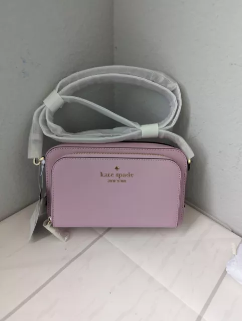 NWT Kate Spade Staci Dual Zip Around Crossbody Quartz Pink