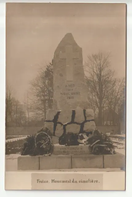 FRAIZE - Vosges - CPA 88 - CARTE PHOTO du Monument du Cimetiere 1914/18