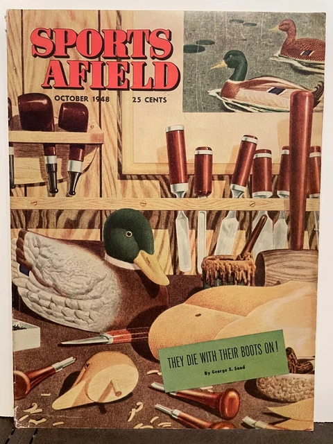 Sports Afield  Magazine  11-1948  Tom Lovell  Pennsylvania  Indian Motorcycle