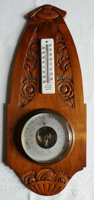 ANCIEN VINTAGE THERMOMÈTRE Baromètre Instrument Mesure Fonctionnel