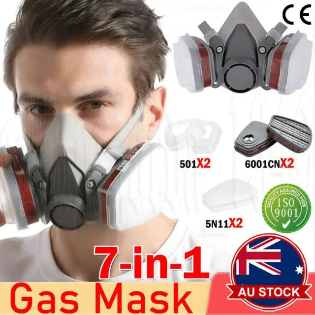 6200 Half Face Gas Mask Chemical Paint Spray Vapor Respirator ,Gas Mask Reusable