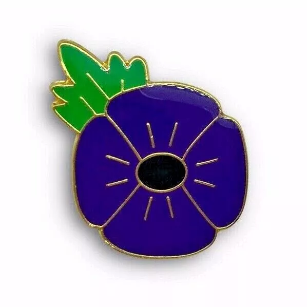 100% UK Stock Purple Ribbon Flower Enamel Pin Badge Brooch